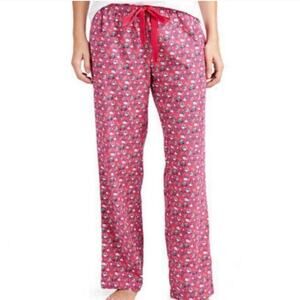 VINEYARD VINES Christmas Pajama Pants Lounge Multi Icon Pink Nautical Flannel S
